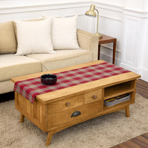 Solino Home Linen Table Runner 48 Inches - 100% Pure Linen Red