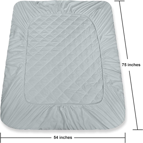 Utopia Bedding Quilted Fitted Mattress Pad (Full), Mattress Protector Elastic Fitted Cover, Machine Washable Topper