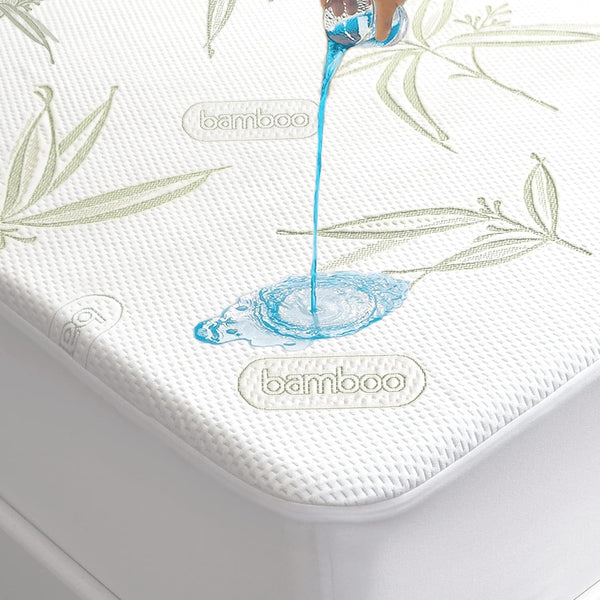 Full Size Waterproof Mattress Protector, Premium Cooling Bamboo Mattress Pad with 21" Deep Pocket