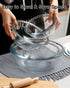 NUTRIUPS 2-Quart Large Glass Mixing Bowls with Lids, 2-Piece Salad Bowl with Lid