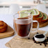 17oz,Double Beverages,Set 4 CNGLASS Large Glass Coffee Mugs Walled Insulated Clear Coffee Cups with Handle,Clear