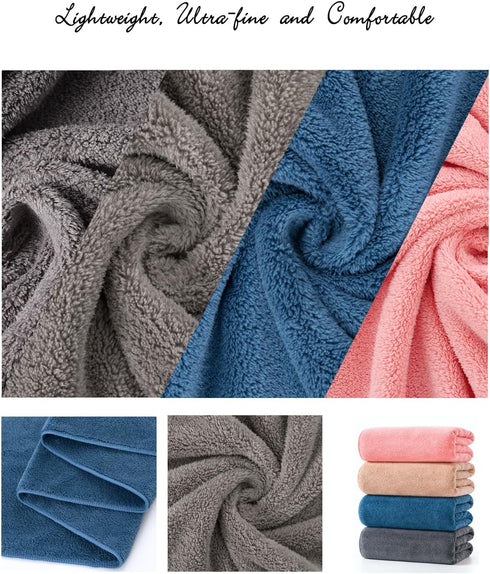 Lumimi 8-Piece Set 55" 27" 4 4 Soft Microfiber Towel Incredibly Absorbent Lightweight Quick Dry and Durable, L x W