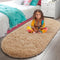 LOCHAS Bedroom Rug 2.6' x 5.3', Beige Fluffy Shaggy Area Rug for