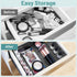WOWBOX 6 PCS Clear Plastic Drawer Organizer Set, Desk Drawer Divider Organizers for Makeup, Jewelry, Gadgets, Black