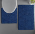 Bathroom Rugs Sets 2 Piece, Luxury Chenille Bath Mat Set, Soft Plush Anti-Slip Rug + U-Shaped Toilet Mat, Blue