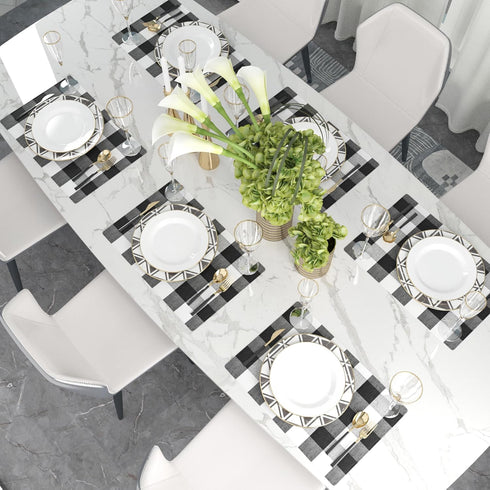 Black & White Cotton Buffalo Check Placemats Set of 4, Heat Resistant Dining Table Place Mats for Kitchen, 12 x 18
