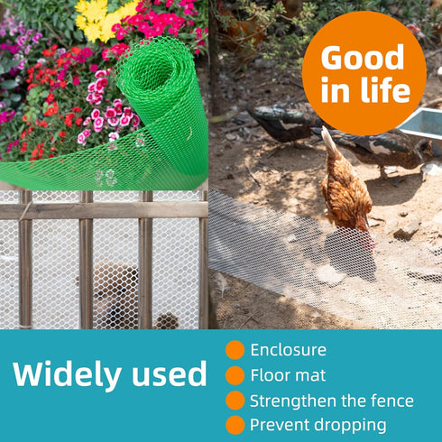 ESSFF 15.7IN 32.8FT Pet & Garden Safeguard - x Roll - Black Plastic Netting, Multi-Use Decorative Fencing for Poultry