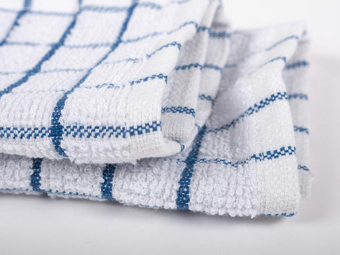 KAF Home Pantry 100% Cotton Checkered Grid Dish Cloths, Set of 6, 12 x 12 Inches, Absorbent and Machine Washable