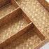 Seagrass Storage Basket with 4 Compartments, Rectangular Utensil Tray for Silverware Flatware Organization