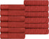 Superior Turkish Cotton Jacquard Solid 12-Piece Washcloth/Face Towel Set, Quick Dry Small Decorative Towels in Maroon