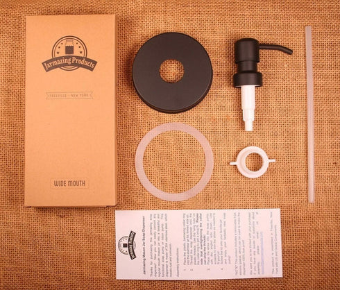Jarmazing Products Wide Mouth Black Mason Jar Soap Dispenser Lids - One Pack for All Wide Mouth Canning Jars