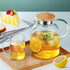 Large Glass Teapot 68 fl oz with Infuser, Stovetop Safe, Thickened Borosilicate Glass, Bamboo Lid