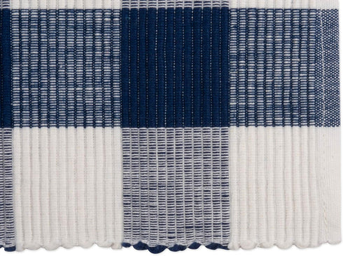 DII Buffalo Check Collection, Classic Farmhouse Placemat Set, 6 Piece, 13x19, Navy & Cream