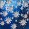 OuMuaMua Winter Christmas Hanging Decorations - 12PCS 3D Large Silver Snowflakes & 12PCS White Paper Snowflakes Garland