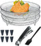 Air Fryer Racks, 11Pcs Universal Accessories, 3 Layer Stackable Dehydrator Racks with Oil Brush & Clamp