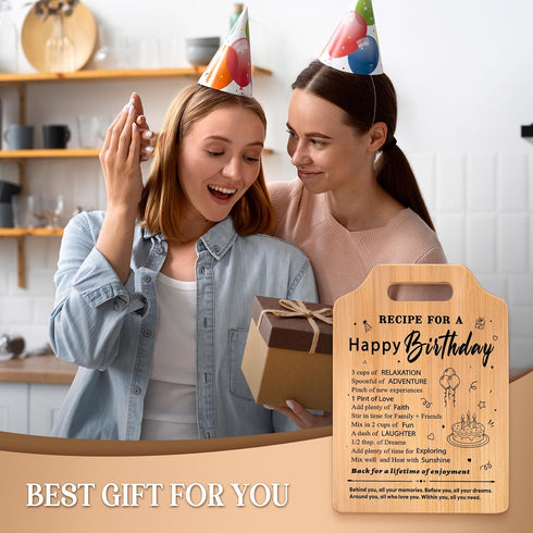Birthday Gifts for Women: Unique Recipe for A Happy Birthday Cutting Board for Her Mom Sister Wife Friend