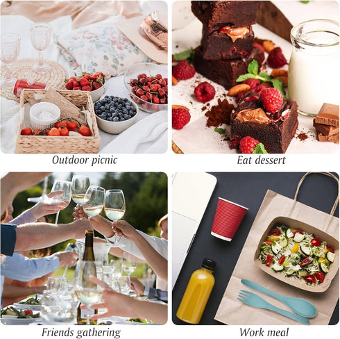 2 Sets Reusable Utensil Set with Case, Portable Camping Fork Knife Spoon Set for Daily Use