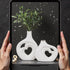 Set 2, 8.5in White Heart Shaped Hollow Ceramic Vase of Modern Nordic Boho Style Vases Home Decor for Table Centerpiece