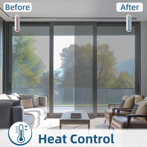 DUOFIRE One Way Window Film Privacy, Heat Blocker Reflective Mirror Tinting Film for Home, 23.6x78.7in