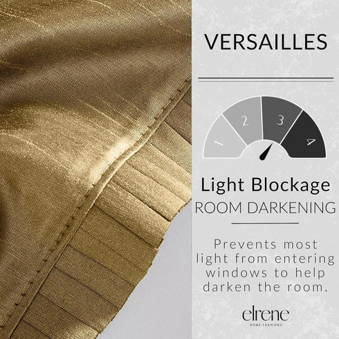 Elrene Home Fashions Versailles Faux-Silk Waterfall Window Valance, 52" x 36", Gold