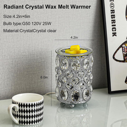 Wrought Iron Crystal Wax Warmer, Electric Oil Burner for Wax Melt Gifts & Decor, Home, Office, SPA