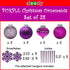 SLEETLY 28pk Purple Christmas Ornaments - Shatterproof Plastic Balls, Icicles, and Snowflakes