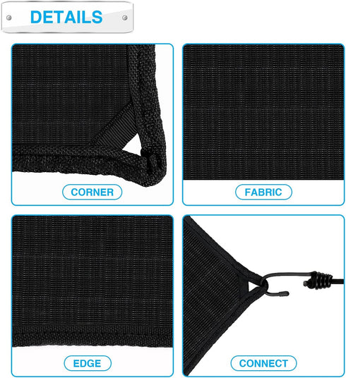 Patio Outdoor AC Unit Cover, 28"x28" Solid Black for Winter Air Conditioner Compressor with Bungee Cords
