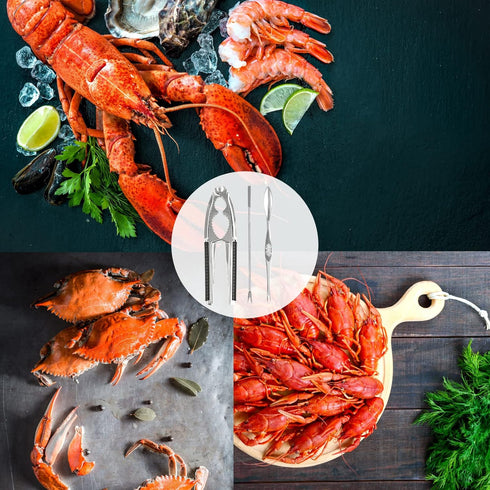 2 Nut Crackers Walnut Cracker Heavy Duty Shell Cracker with PCS Forks/Picks Stainless Steel Seafood Crackers Nutcracker