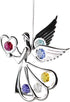 Chrome Plated Angel W/Heart Ornament with Crystal Element for Home Decor