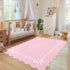 5x7 GarveeHome Scalloped Bow Rug for Living Room, Solid Pink Rug for Dorm, Washable Rugs Soft Low Pile Non Slip