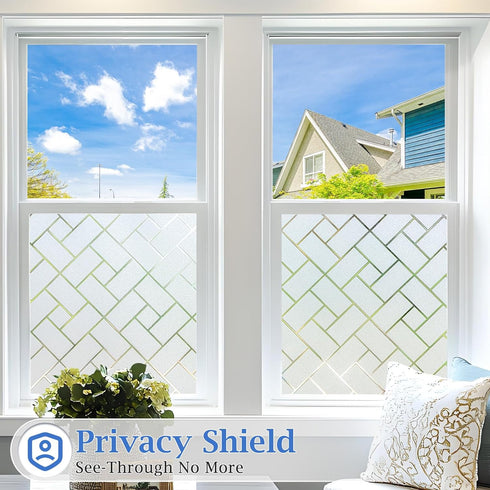Coavas Non-Adhesive Frosted Glass Window Film & Privacy Film for Home & Office 23.6"x78.7" Easy DIY Installation