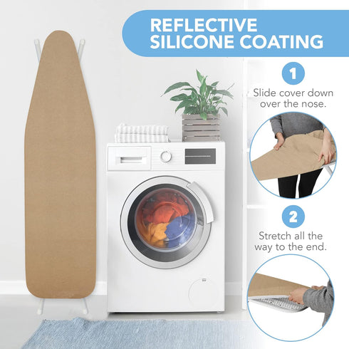 HOLDN’ STORAGE Ironing Board Cover and Pad, Heat Reflective Iron Pad for Table Top, 15" x 54"