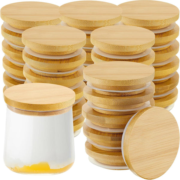 Sawysine 36 Pack Yogurt Jar Lids Set Compatible with Oui Yogurt Jars
