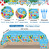 Set Summer 24 Goodbye School Hello Pool Tableware for Kids Class End of Schools Year Theme Supplies School's Out Plates