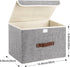 TYEERS Collapsible Storage Boxes, Washable Fabric Storage Bins with Lids, 14.9x9.8x9.8 inches, 2 Pack, Gray by TYEERS