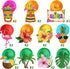 Outus 30 Pieces Hawaiian Luau Birthday Party Hanging Swirl Decorations, Tropical Palm Flamingo Foil Ceiling Decor