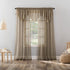 No. 918 Erica Crushed Sheer Voile Curtain Panel, 51" x 84", Taupe, Rod Pocket