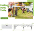 6Ft 6 Folding Tables Outdoor Dining Table, Portable Picnic Table Fold Up Lightweight Party Tables, Foot Bench Camping