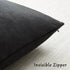 GIGIZAZA Black Velvet Pillow Covers 24x24, Pack of 2 Decorative Square Throw Pillows for Couch