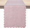 Winotic Table Runner 13 x 90 Inches Long, Cotton Linen Farmhouse Scallop Style