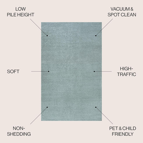 4' (SEU100S-4R) JONATHAN Y Haze Solid Low-Pile Aqua Blue Round Indoor Area Rug, Coastal,Bohemian,Minimalist,Classic