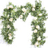 Der Rose 4 Pcs 13Ft Artificial Eucalyptus Flower Garland with Fake Silk Rose and Greenery for Decor
