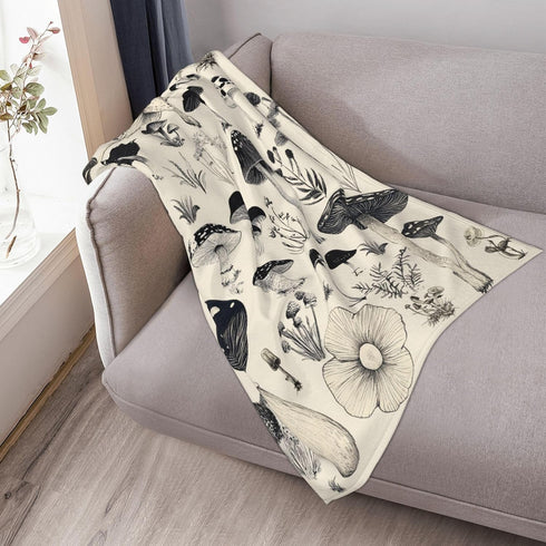 JIASTGO Cozy 40''X50'' Mushroom Throw Blanket Soft Warm Mushrooms Blankets Fuzzy Plush Fleece Mushroom Blanket Gifts