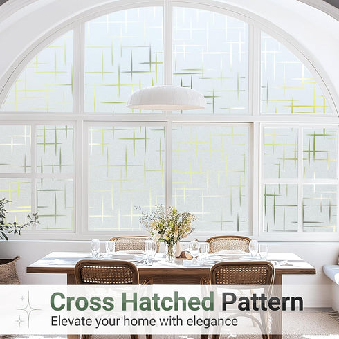 rabbitgoo Window Privacy Film - Frosted Glass Window Film, Decorative Privacy Cling, UV Blocking Static Cling Bathroom
