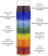 Mega Candles 1 pc Unscented Multi Color Chakra Glass Devotional Prayer Candle - Hand Poured Premium Wax, 2 Inch x 8 Inch