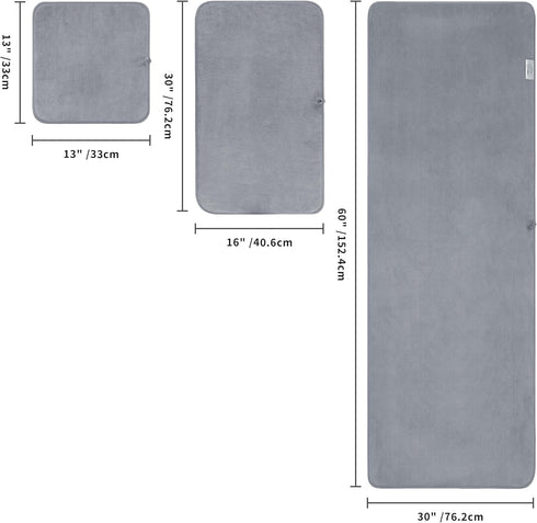 60 30 Set, 6 POLYTE Oversize, x in., Quick Dry Lint Free Microfiber Bath Towel Piece (Gray)