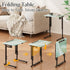 Fleecy day Folding TV Tray Table,Adjustable TV Dinner Table with Sturdy MDF Top,Eating Trays for Living Room with No