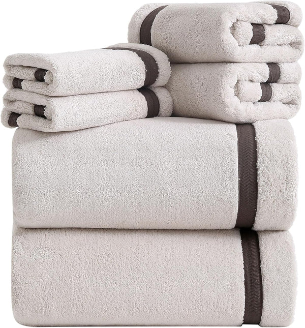 Bath Towel Set,Premium Microfiber Bathroom Towel-2 Extra Large Bath Sheets,2 Hand,2 Washcloths,Super