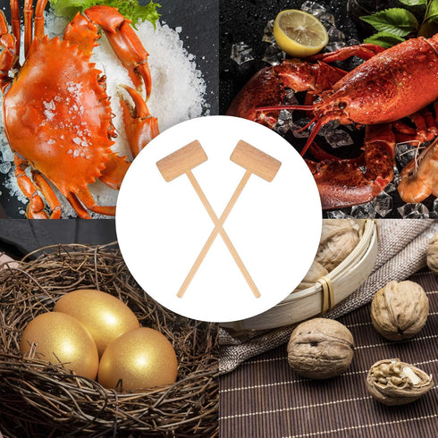 Sisims 8.26" Hammers (16 Wooden Crab Mallets Crab Lobster Seafood Crackers pieces)