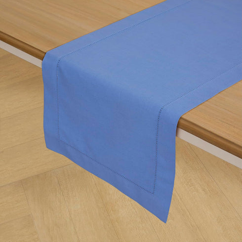48 Inches 14 48 Inch Summer, Solino Home Dusty Blue Table Runner - Cotton Linen Hemstitch Coffee Table Runner x Ideal